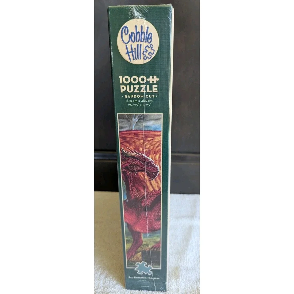 Cobble Hill 1000 Piece Puzzle Red Dragon's Treasure Gold with Poster NEW SEALED